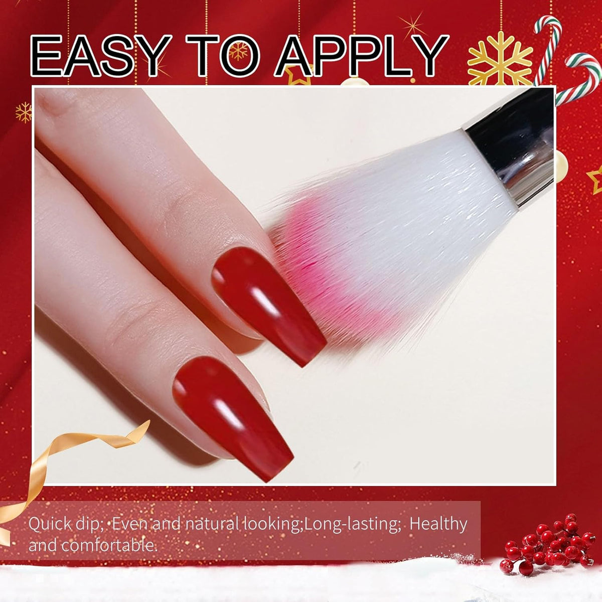Honey Joy Dip Powder Nail Kit Starter, 4 Colors Halloween Christmas Green Red Black Orange Glitter