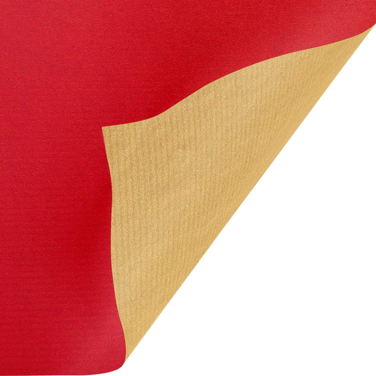 Jillson Roberts 6 Roll-Count Solid Color Wrapping Paper, Double-Sided Kraft Red and Gold/Gold and