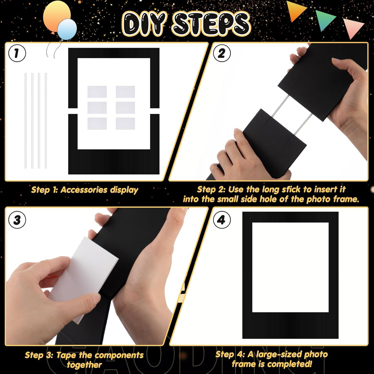 32 x 24 Inch Large Blank DIY Photo Booth Props Picture Frame Party Frame DIY Photo Booth Props
