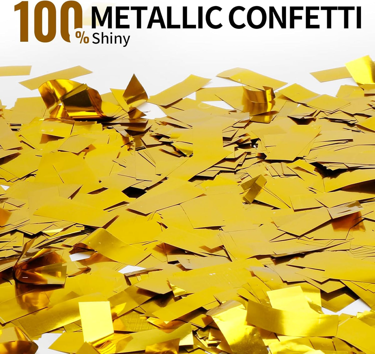 Gold Confetti Poppers Cannon, 6 Pack WERISE PARTY Gold Mylar Party Popper Shooter for Birthday