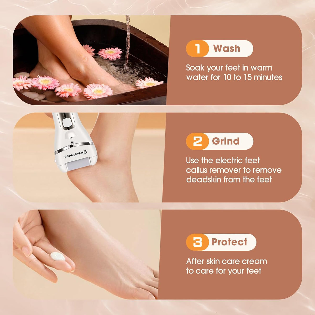 Electric Feet Callus Remover, Rechargeable Electronic Foot File Pedicure Tools, IPX6 Waterproof