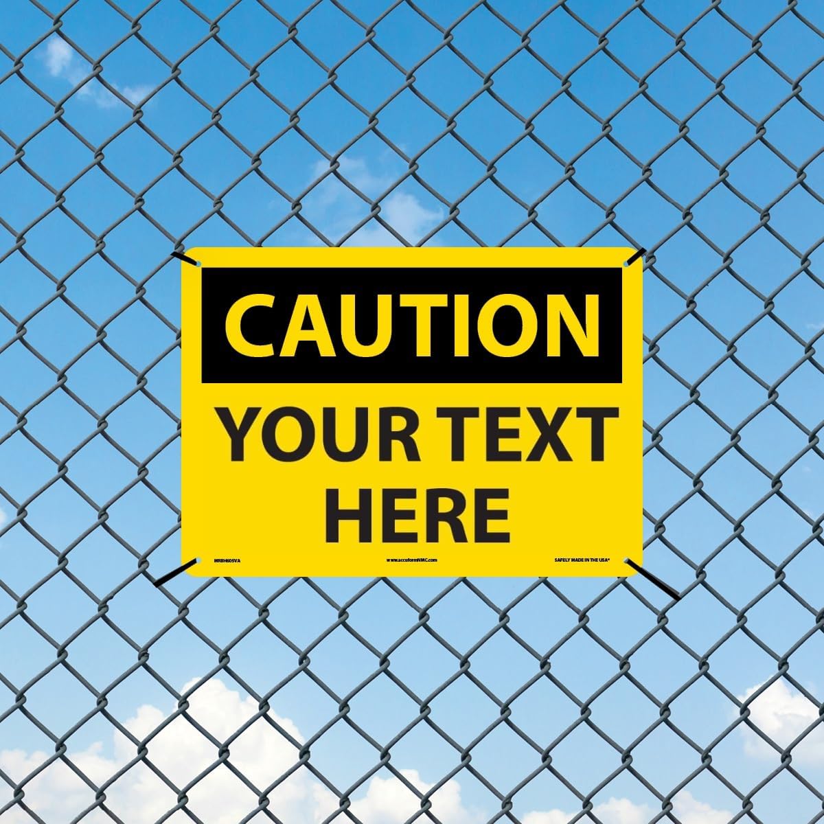Custom OSHA Style Caution Sign 10" x 14" Aluminum Sign, Customizable "Your Text Here", by