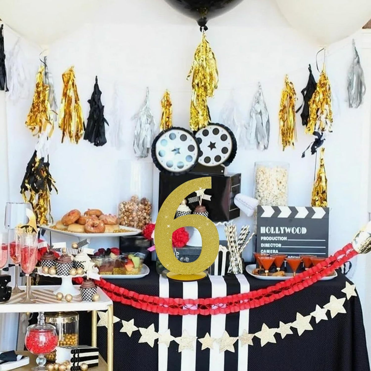 TONIFUL 11.8 Inch Gold Glitter Numbers Table Centerpieces 0-9 Birthday Party Decorations,Shining