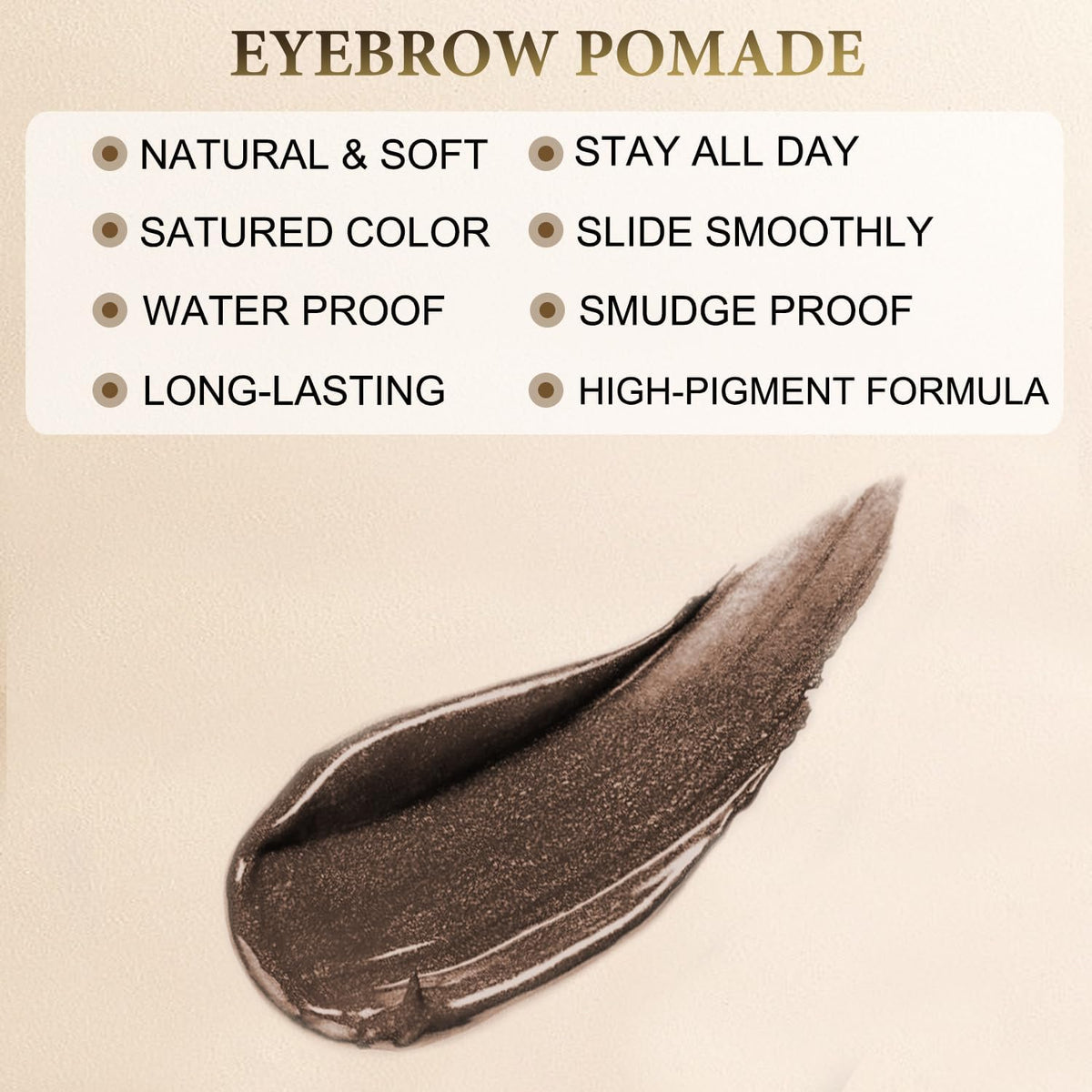 Eyebrow Pomade - Waterproof Brow Pomade for Long-lasting Results,Smudge Proof and Sweat Resistant