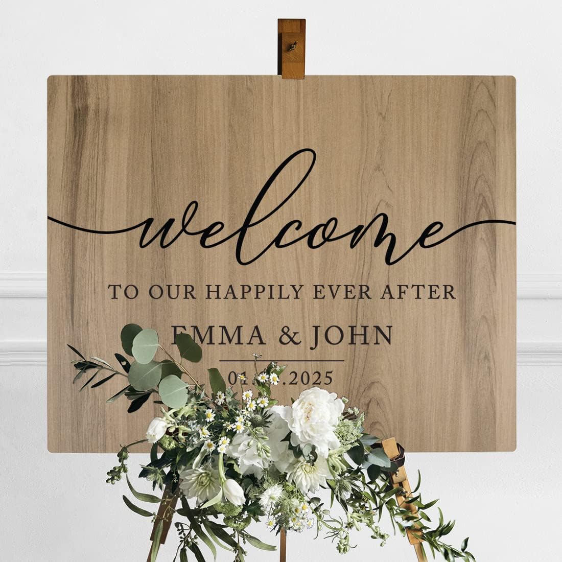 Andaz Press Personalized Large Wooden Welcome Sign for Wedding Rustic Welcome Sign 16" x 20" Custom