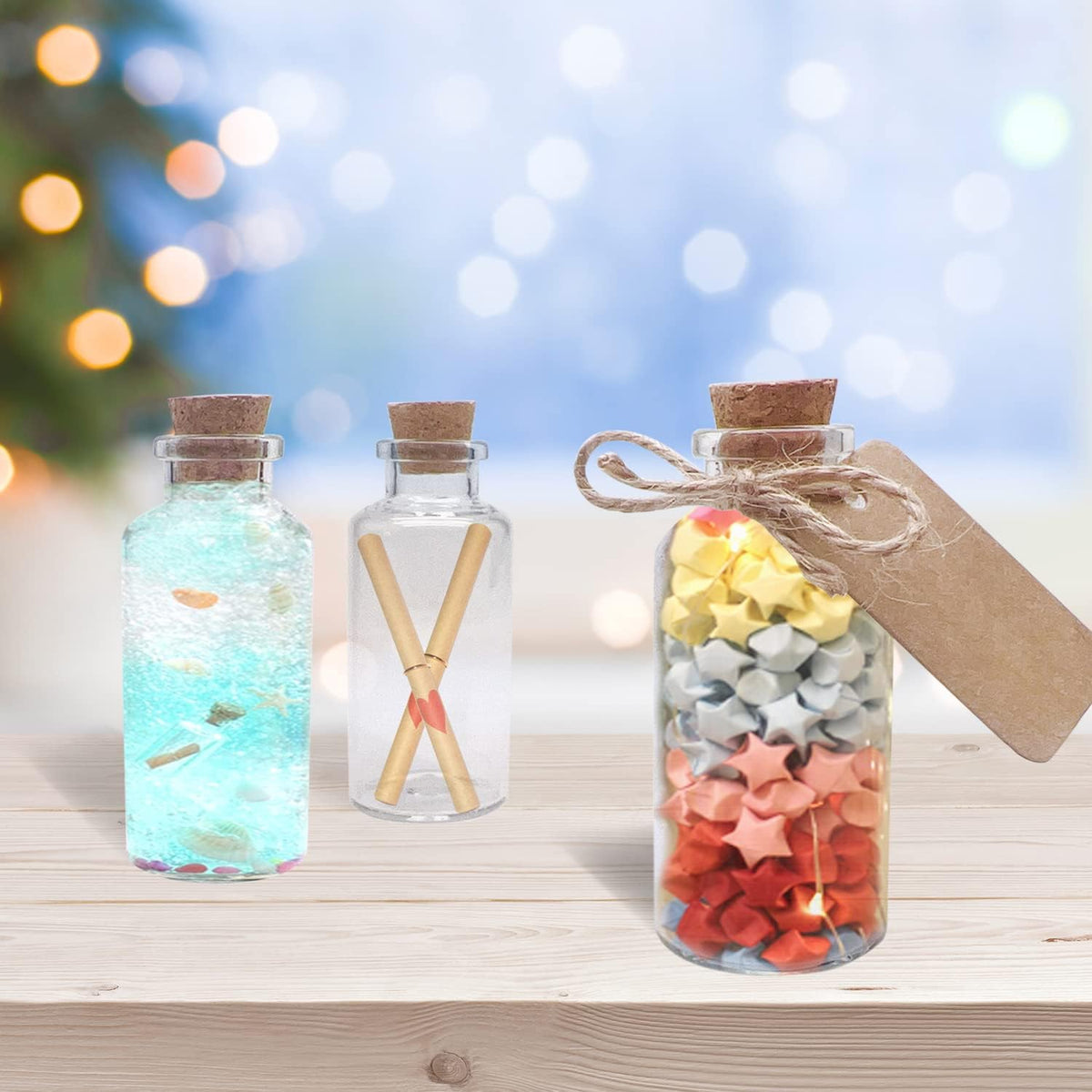 80 Pack 20 ML Glass Bottles with Cork Stoppers Mini Small Glass Bottles, for Wedding Favors, Crafts