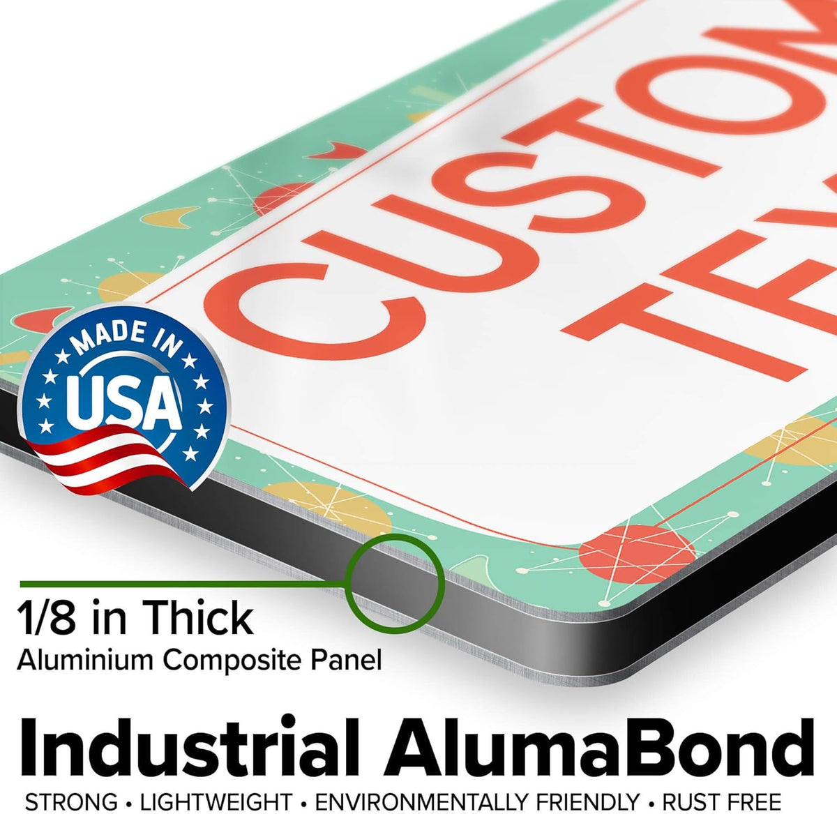 Custom Sign, Custom Street Sign, 11 Font Colors, 13 Font Styles, 4 Hole Options, 22 Sizes, 6x12