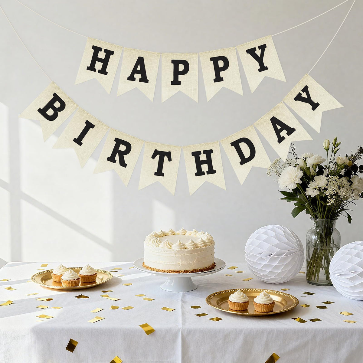 Anwyll Happy Birthday Banner - NO DIY Happy Birthday Decorations