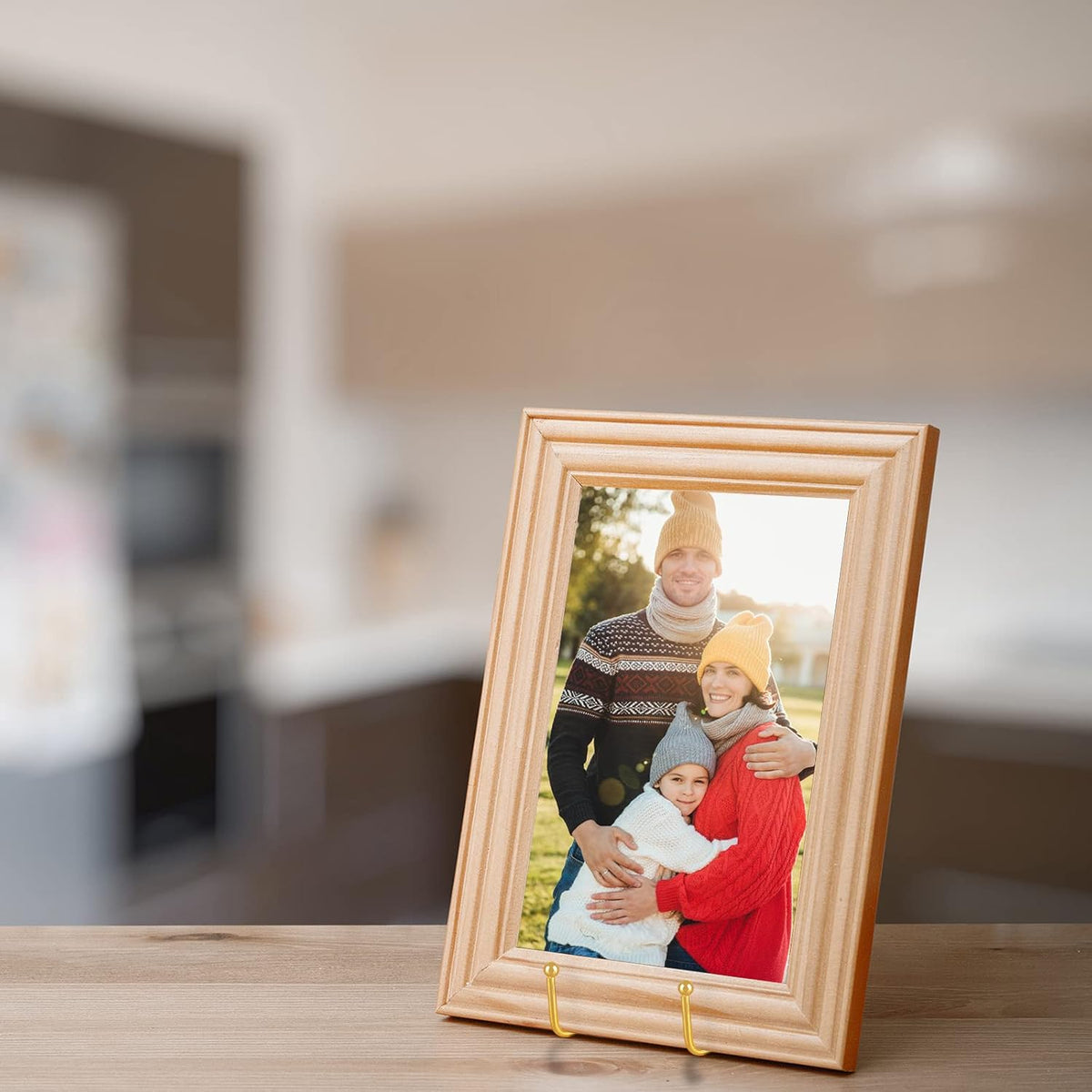 IBosins 5 Pack 4 Inch Plate Holder Display Stands, Metal Gold Frame Stand for Picture, Book, Photo