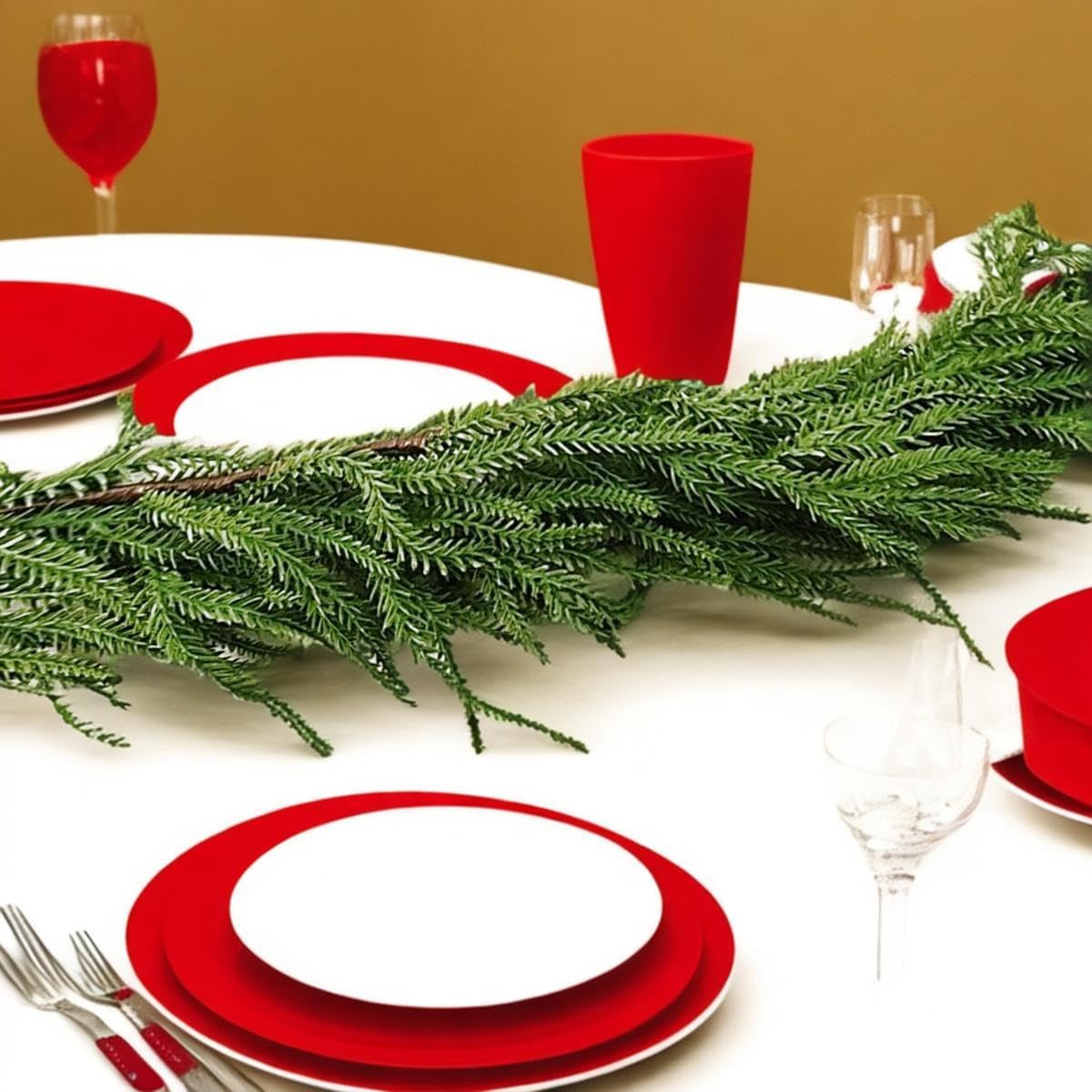NSBELL 6 Ft Artificial Norfolk Pine Garlands, Real Touch Winter Pine Garland, Green Artificial