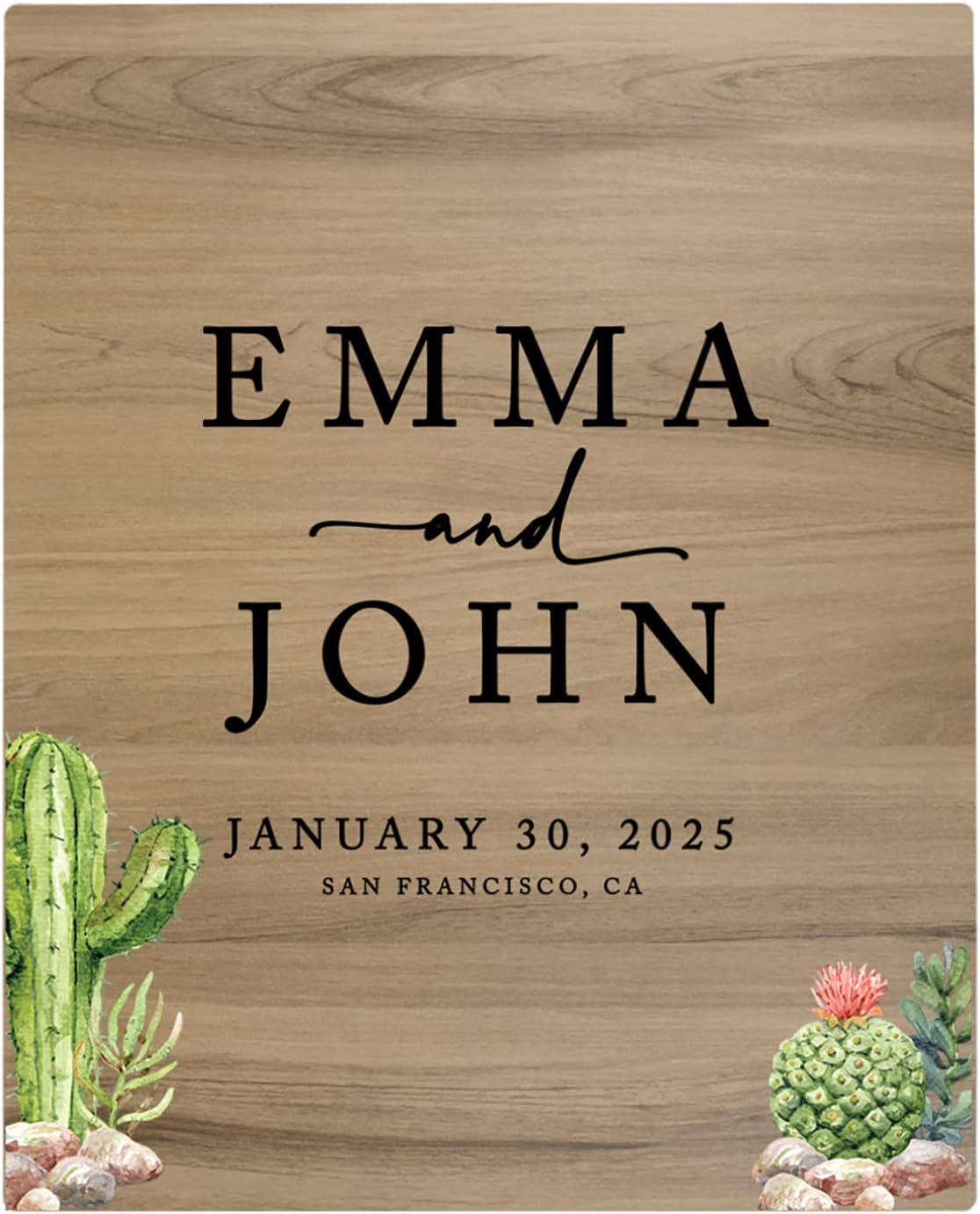 Andaz Press Large Wooden Welcome Sign for Wedding, Rustic Welcome Sign 16" x 20" Custom Names