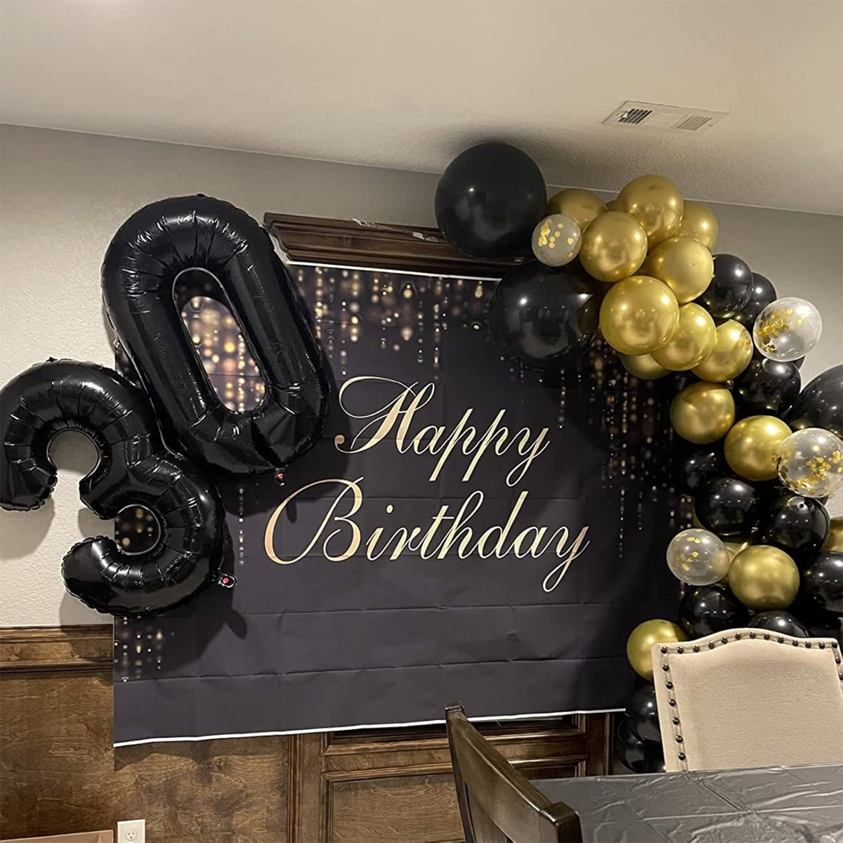 Black Number 0 Balloon for Girls Boys, 40 Inch Large Number 0-9 Foil Mylar Helium Digital Balloons