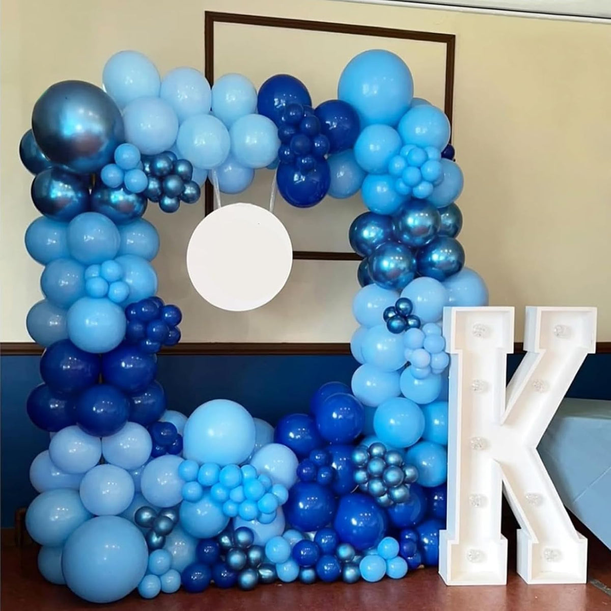Netnology Blue Balloons Set, 60Pcs 12 Inch Macaron Blue, Light Blue,Navy Blue,Metallic Blue Balloon