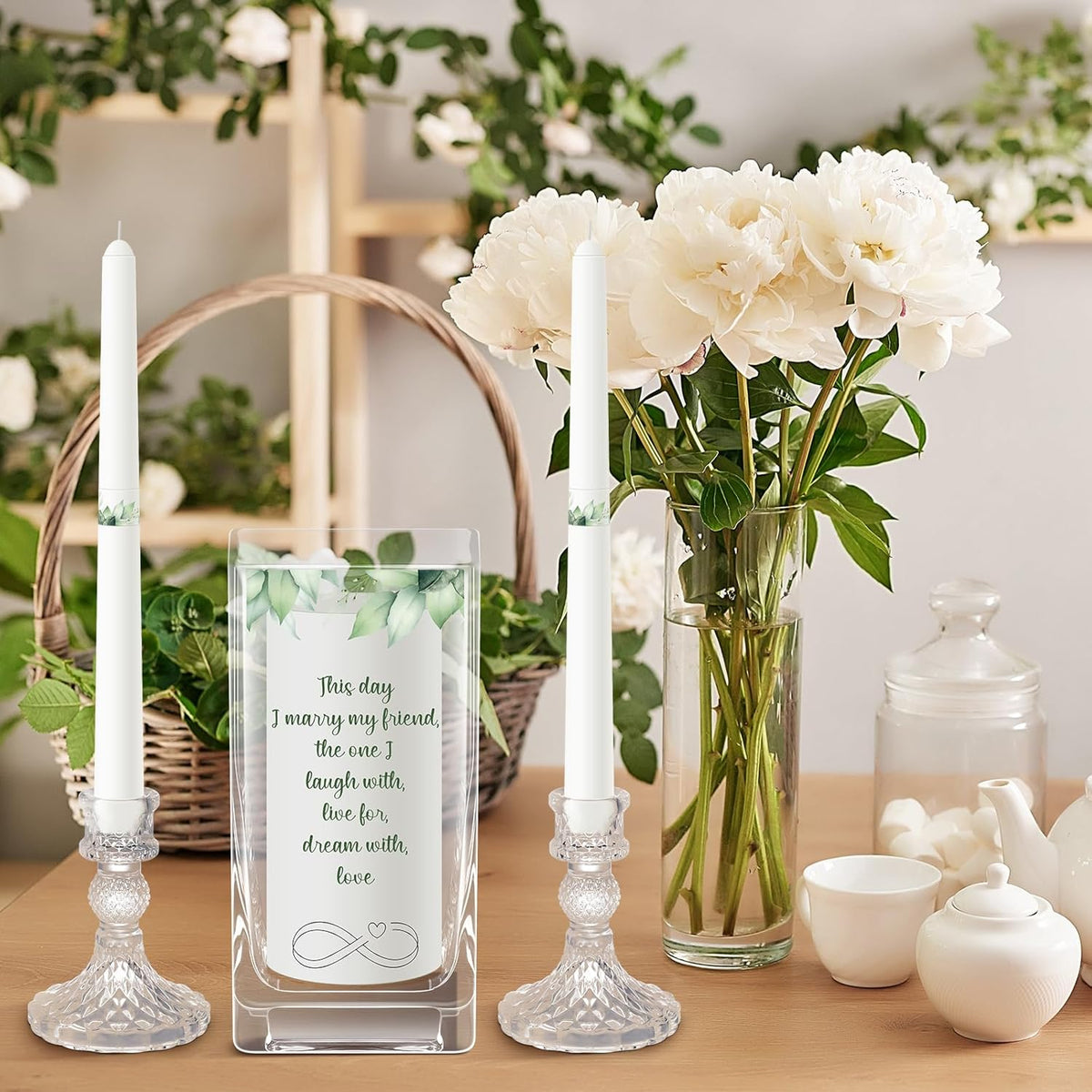 Unity Wedding Candles with Holder Wedding Ceremony Unity Candles Set Catholic Religious Accessories