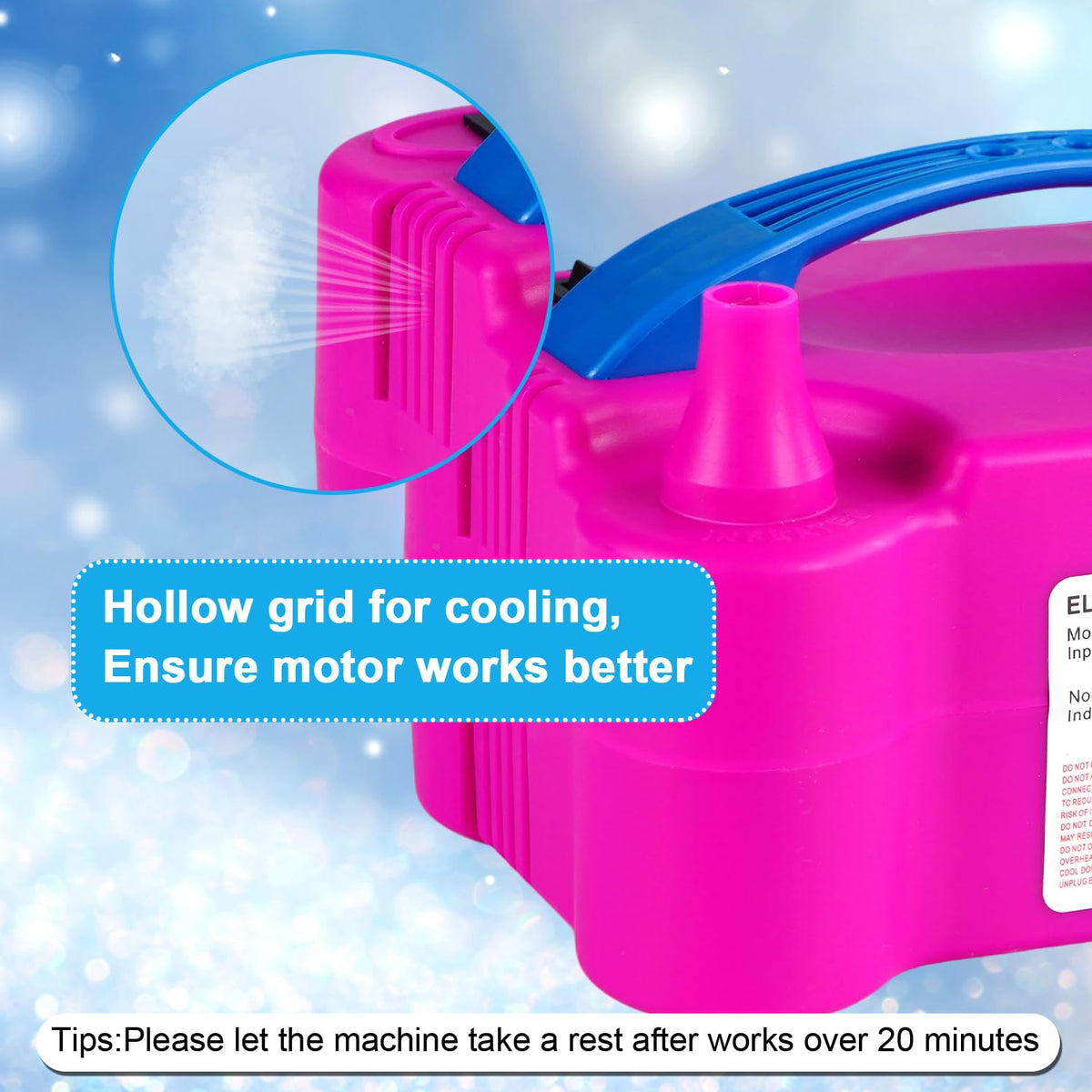 Motorenbau Electric Balloon Pump with Dual Nozzle & 2 Tying Tools