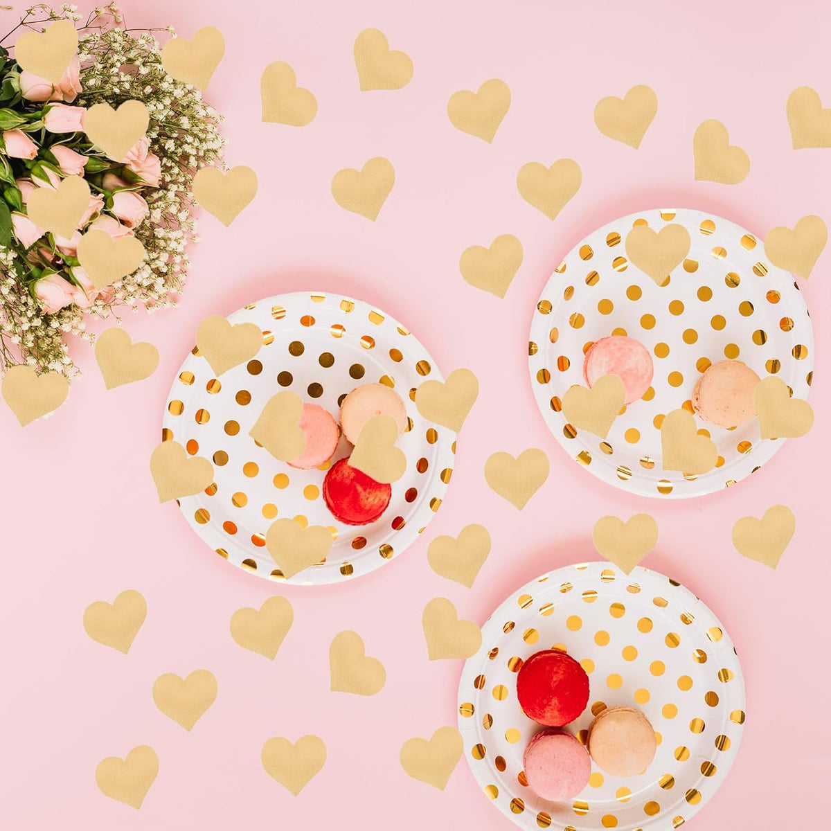 100pcs Champagne Heart Sponge Confetti Decor Heart Confetti Heart Shape Petals Scatter Confetti