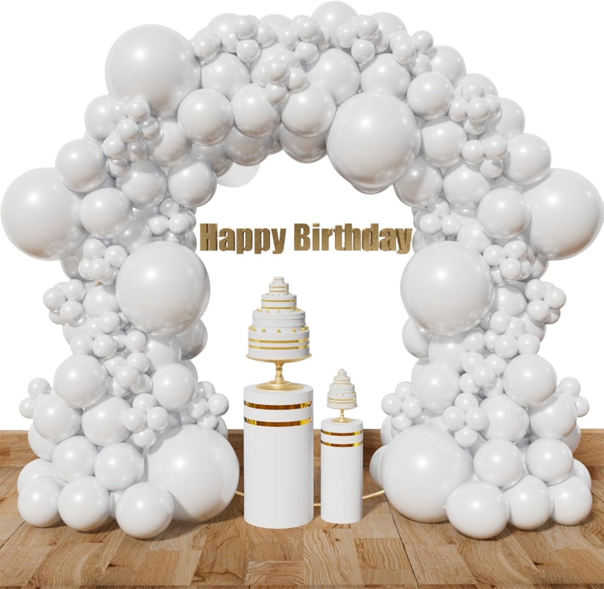 KAWKALSH White Balloon Arch Kit 111Pcs 18 12 5 Inch Latex Party Balloons Garland for Birthday Baby