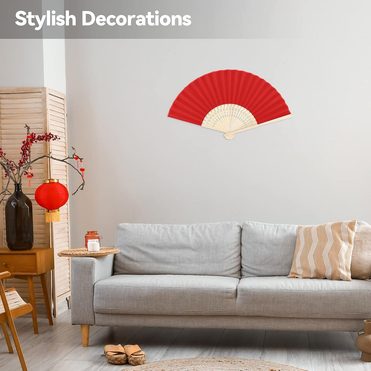 MCEAST 30-Piece Silk Folding Fans with Bamboo Frames - Multicolor, Perfect for Weddings, Parties