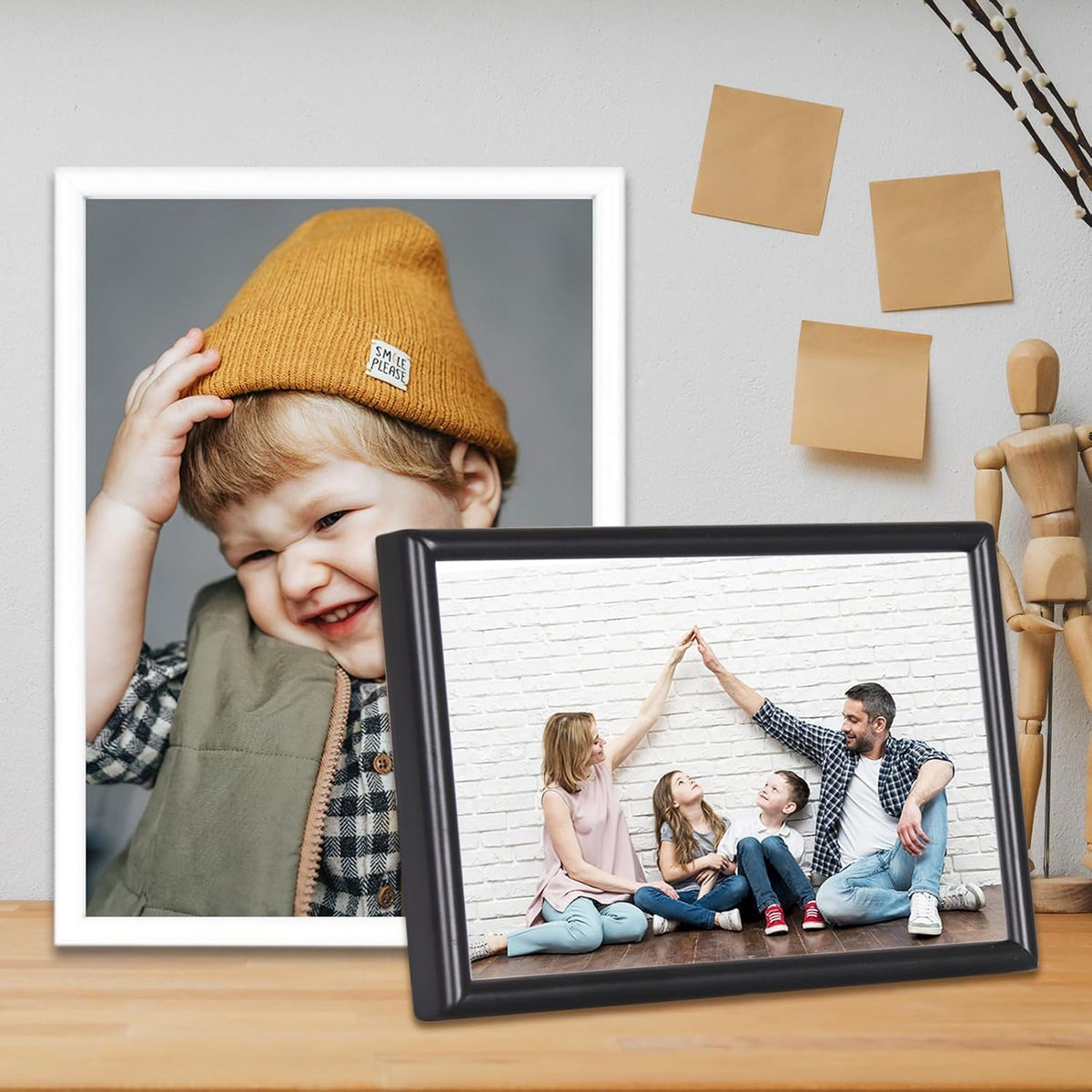3.5x5 Picture Frame Matte Black Modern Simple Thin Aluminum Metal Photo Frame with HD Real Glass