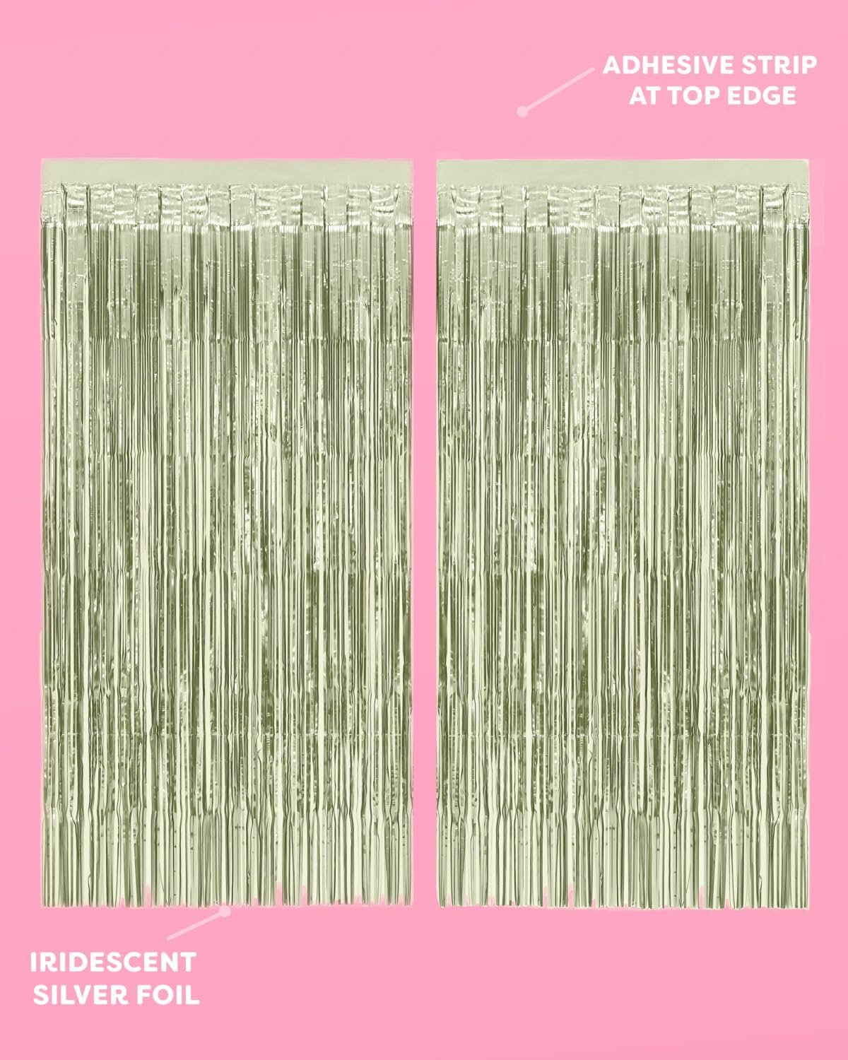 xo, Fetti Party Decorations Sage Green Foil Curtain - Set of 2 | Bachelorette Party Supplies, Cute