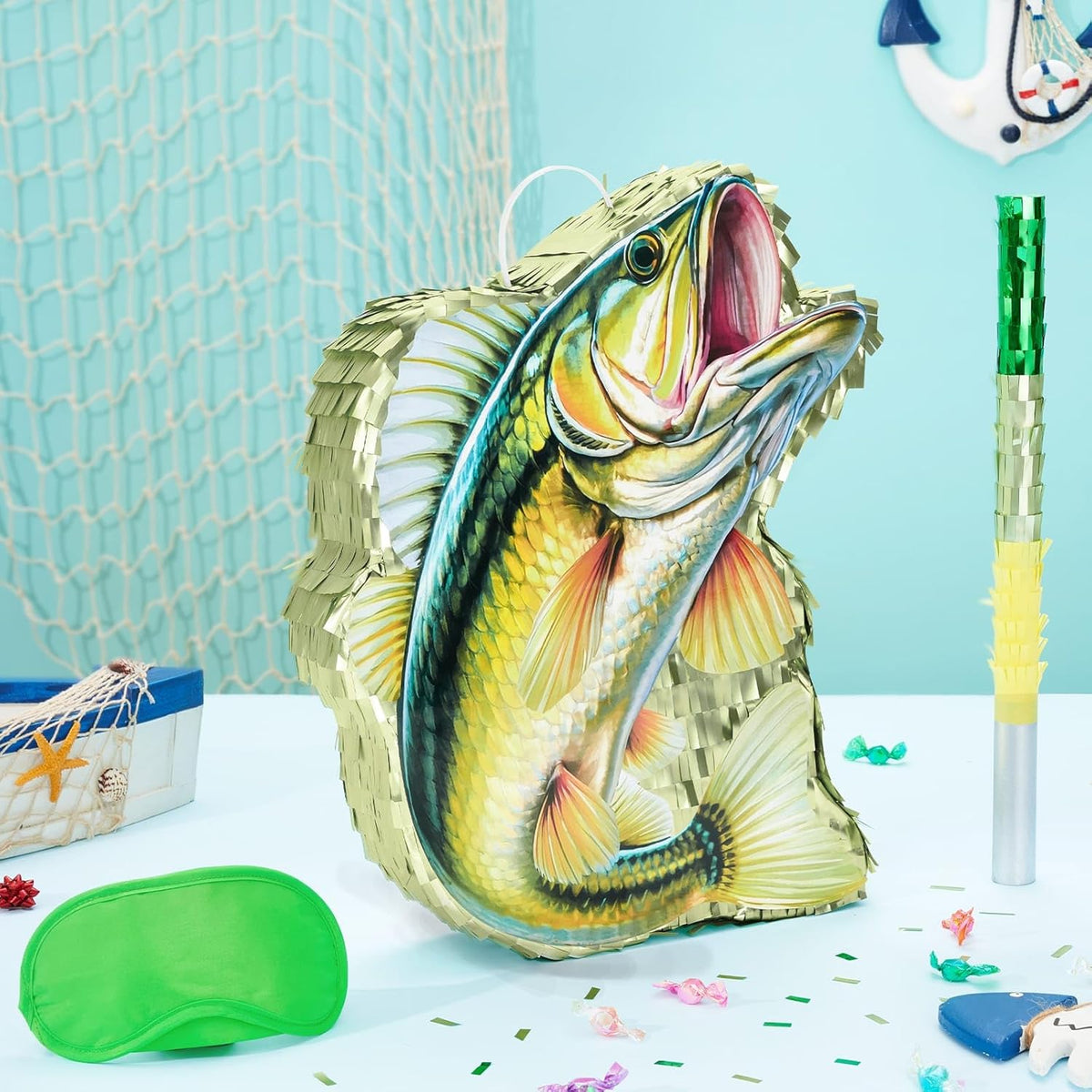 WERNNSAI Fish Piñata - Fishing Game Pinata Ocean Pinata Under the Sea for Boy Adult Party