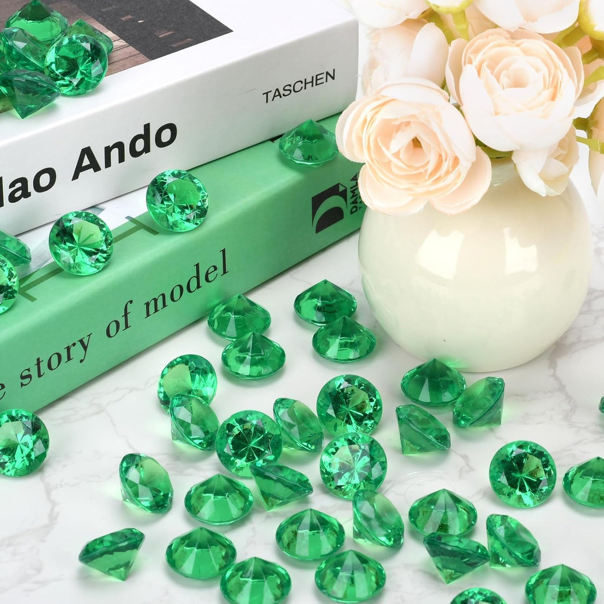 Fake Diamond Christmas Decoration, 280 pcs 20 mm Acrylic Diamond for Table Scatters Vase Fillers