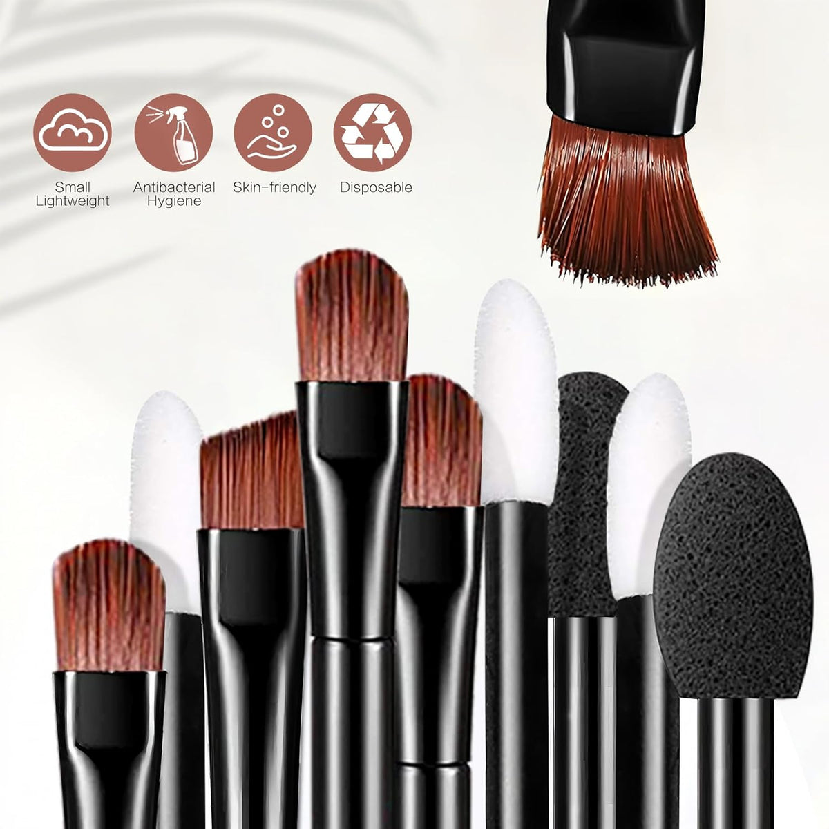 AUHOKY 250Pcs Disposable Eyebrow Brush Set,100 Angled/Round Eyebrow Brushes, 100 Lip Brushes, 50
