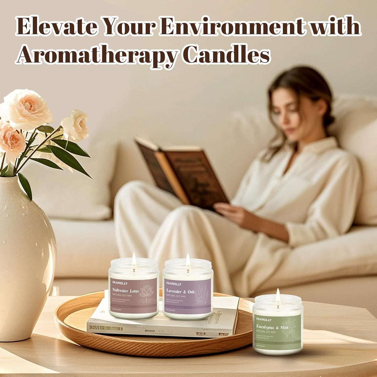 12 Pack Candles for Home Scented, Aromatherapy Candles Gifts Set for Women, Lavender, Vanilla