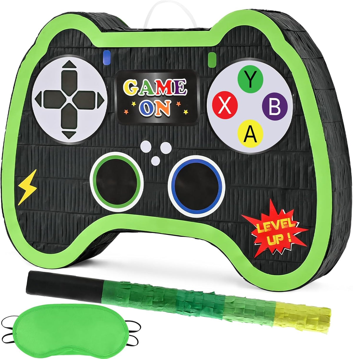 WERNNSAI Video Game Controller Piñata - Game Party Supplies Piñata Bundle with Blindfold and Bat