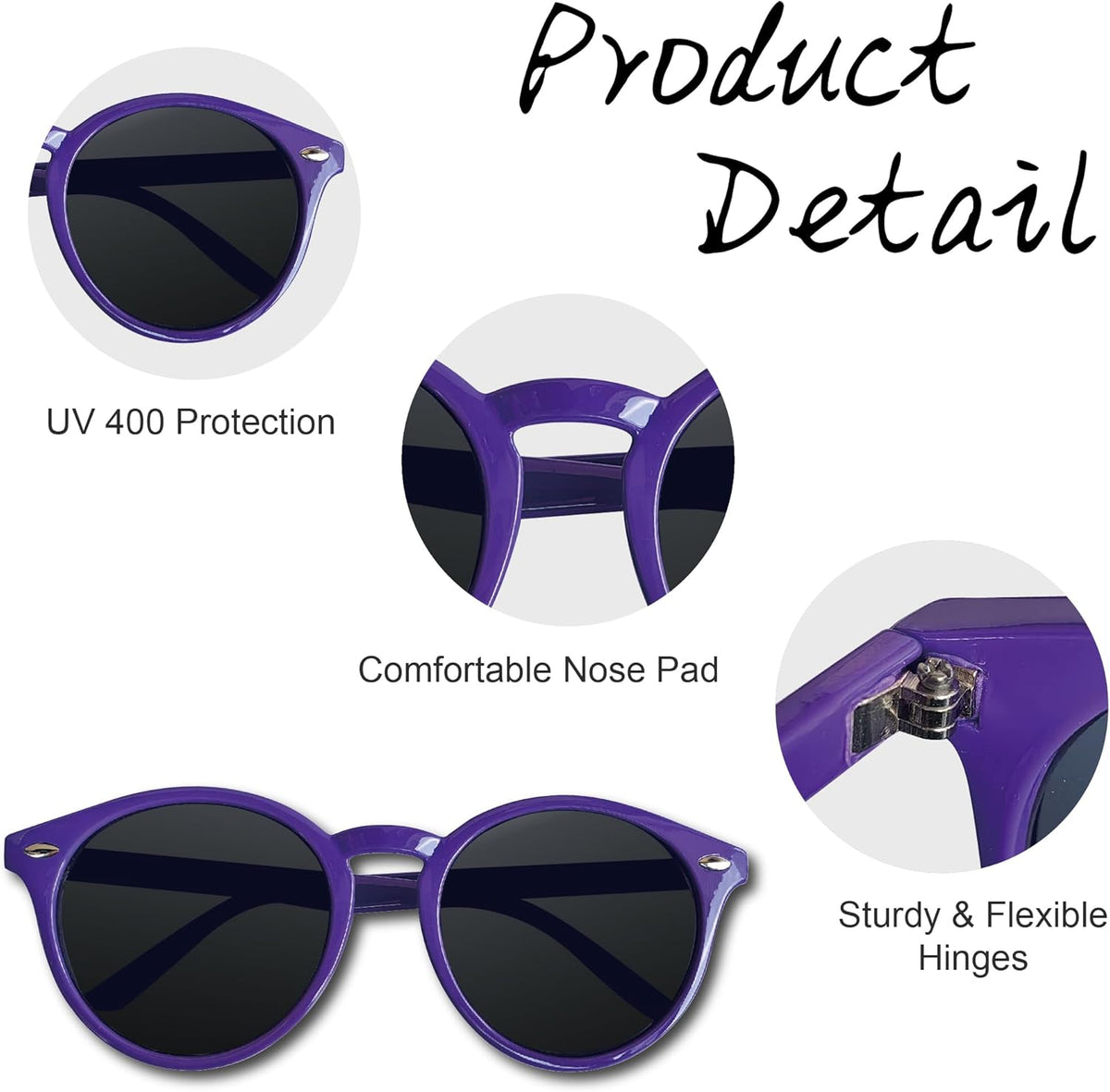 LADY&HOME Bachelorette Party Cat Eye Sunglasses - Bridesmaid & Bridal Shower Supplies, 10pcs Round