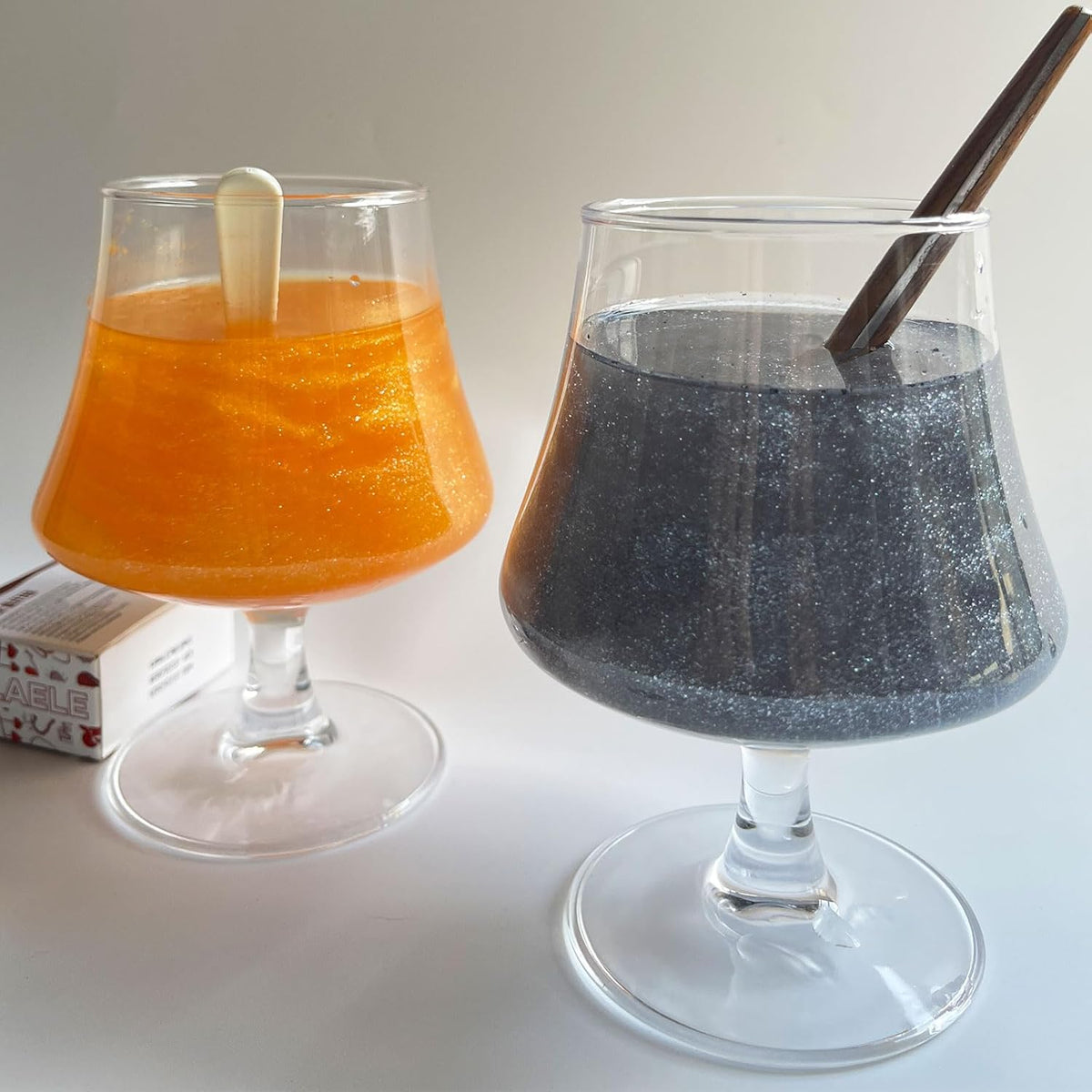Orange Edible Glitter Black Glimmer Powder for Halloween Cakes Drinks, Colaele Edible Glitter Set