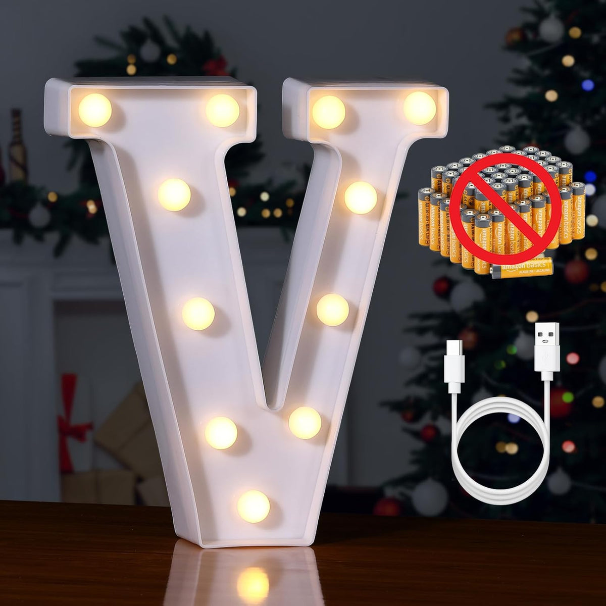 Foaky Rechargeable LED Letter Lights Sign Marquee Light Up Letters Sign for Night Light