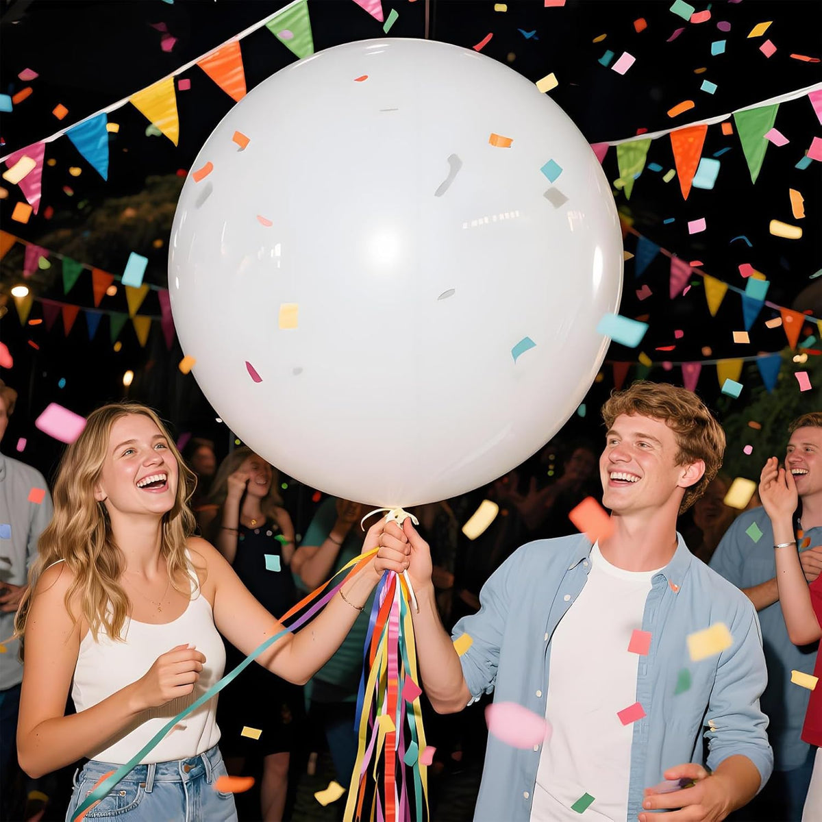KAWKALSH White Balloons 9pcs 36 Inch Extra Large Big Jumbo Giant Matte White Latex Helium Balloons