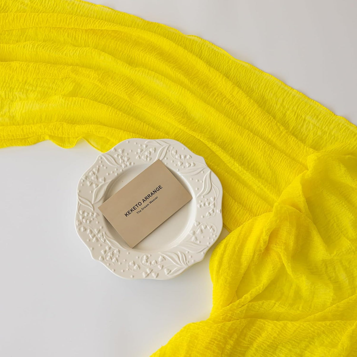 Yellow Table Runner Rustic Gauze Cheesecloth Table Runner 120 Inch 10 FT for Wedding Baby Shower