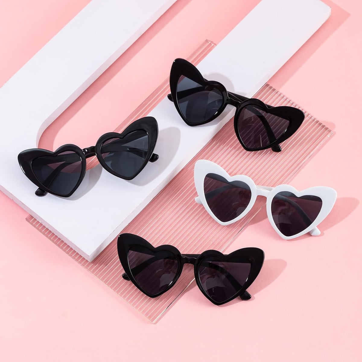Bachelorette Party Favor Sunglasses 6 Pack,Retro Cat Eye Heart Sunglasses for Women,Bridesmaid