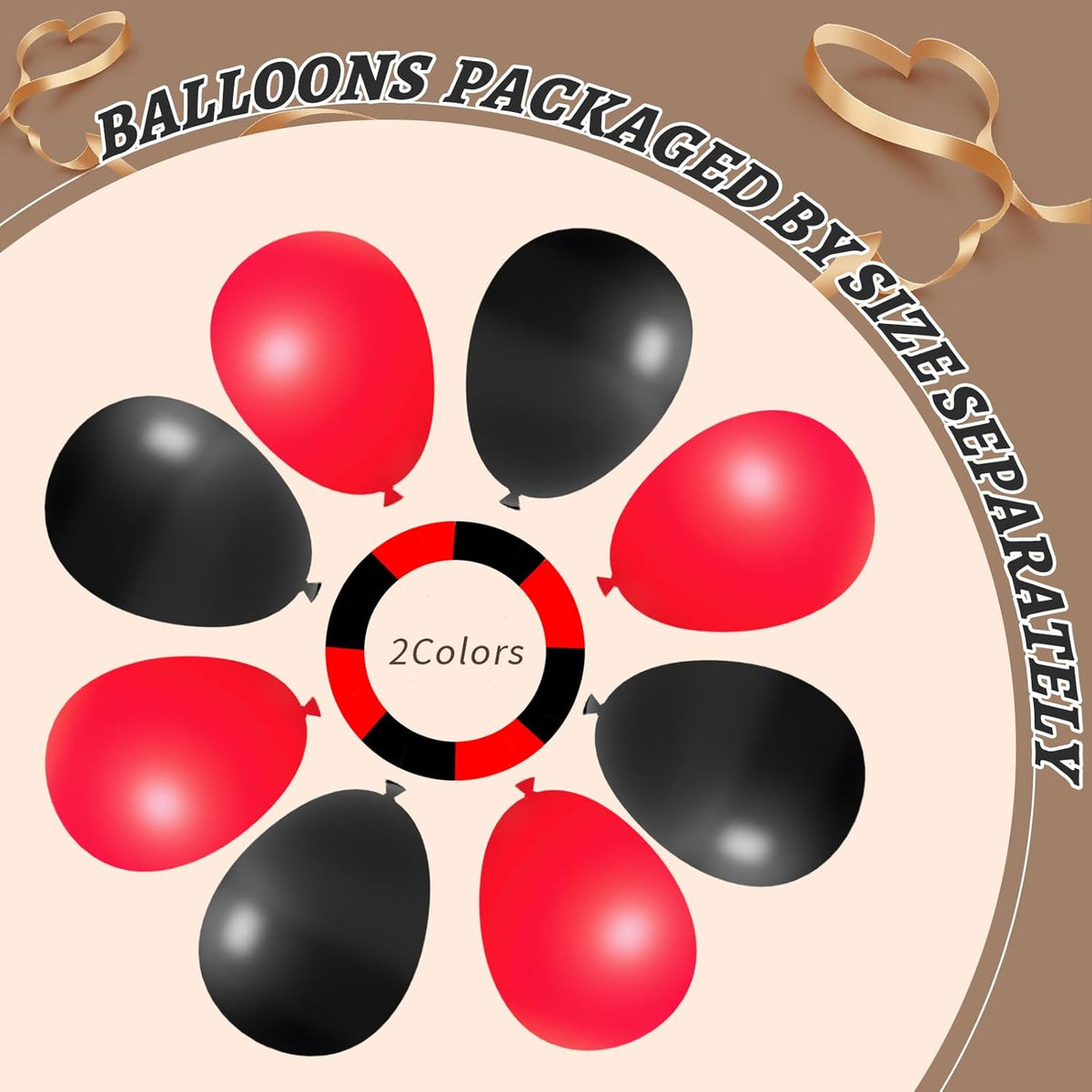 412Pcs Red Black Balloons Garland Arch Kit,18 12 10 5 Inch Different Size Black and Red Balloon