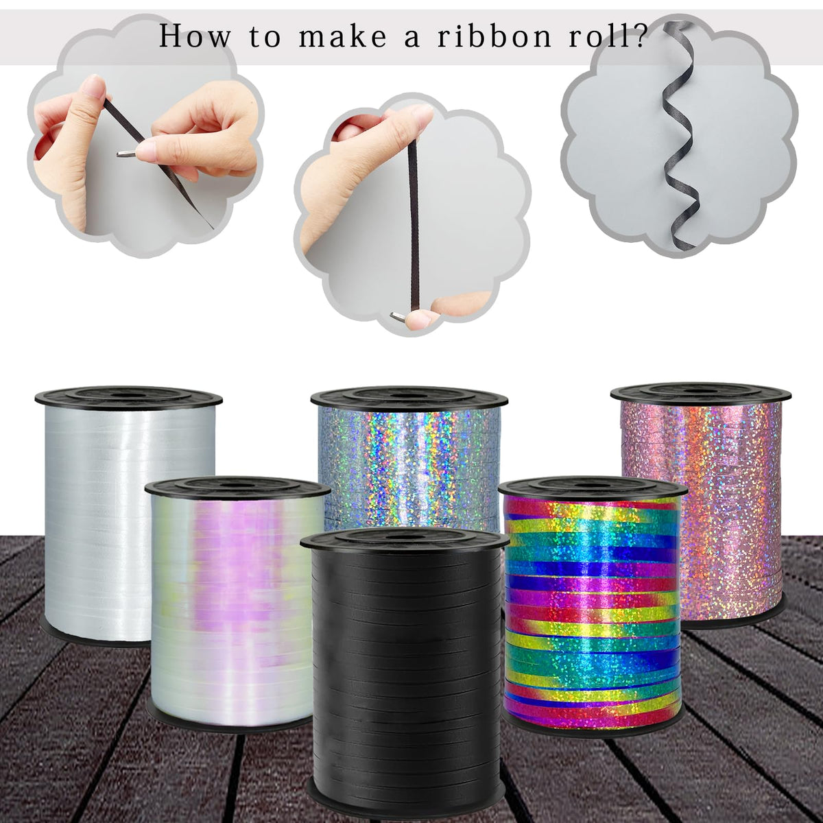 Black Curling Ribbon, 500 Yard Premium Black Curling Ribbons,Balloon String Curly Ribbons for Gifts