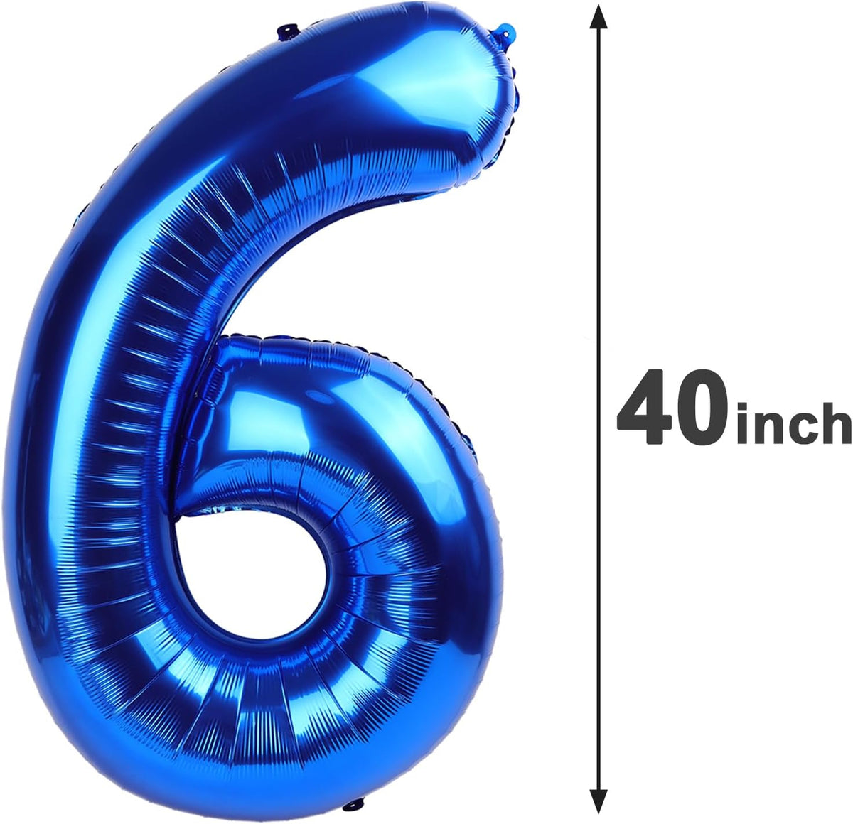 Navy Blue Jumbo Number 6 Balloon 40 Inch, Boy Girl 6th Birthday Supplies, Foil Helium 6 16 26 46 66