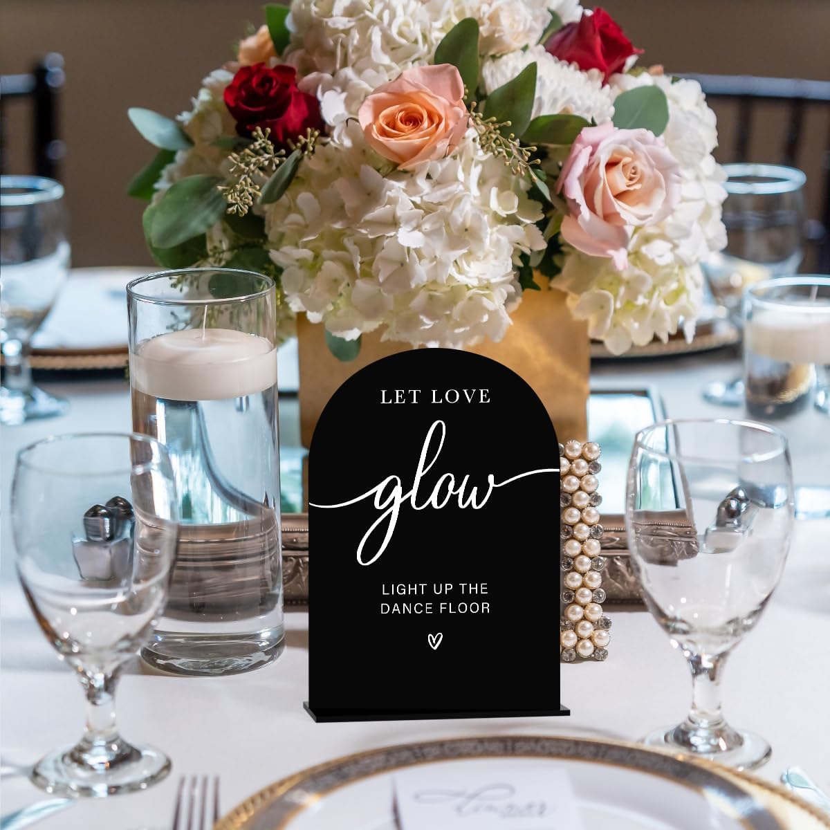 Acrylic Wedding Sign Let Love Glow Sign for Wedding Wedding Signs for Ceremony Modern Calligraphy
