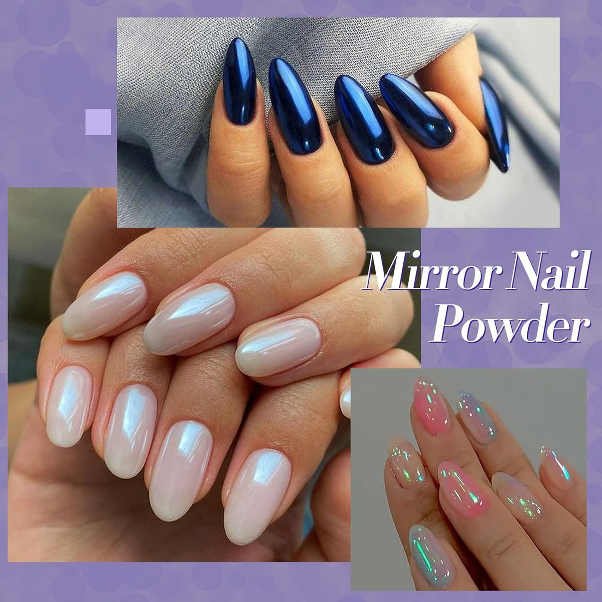 BORN PRETTY Chrome Powder Metallic Mirror Chameleon Nail Powder Auroras Mermaid Nail Powder Pigment