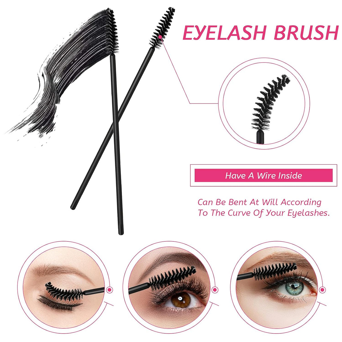 Maitys 260 Pieces Disposable Makeup Tools Kit, Eyeliner Brushes Mascara Wands Lipstick Applicators