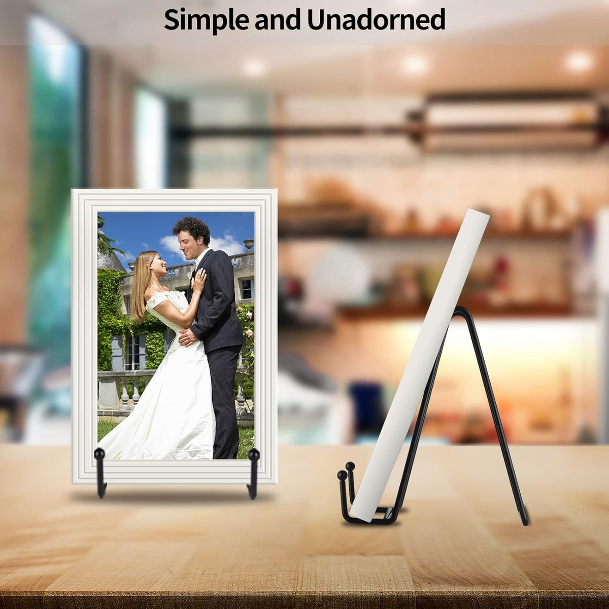 IBosins 5 Pack 6 Inch Plate Holder Display Stands, Metal Black Frame Stand for Picture, Book, Photo