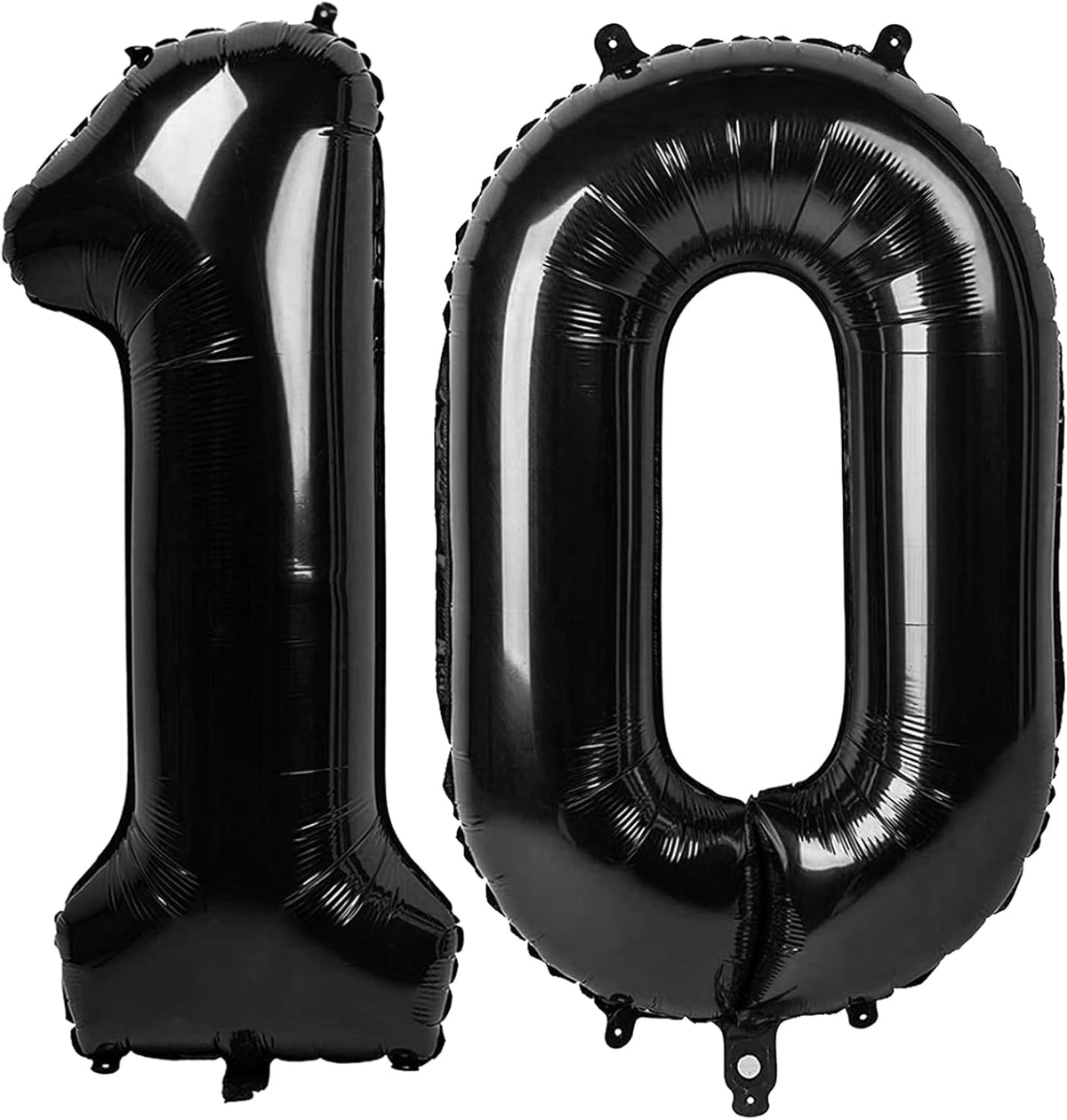 Black 40 Inch 10 Number Balloons, Balloon Decorations for 10 Birthday, Foil Giant 10 Birthday