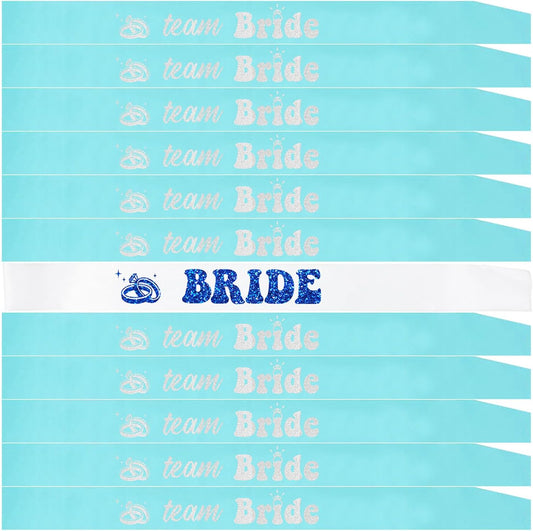 12 PCS Bride Sash Bachelorette Party Bride to Be Team Bride Sashes Maid of Honor Bridesmaid Sash