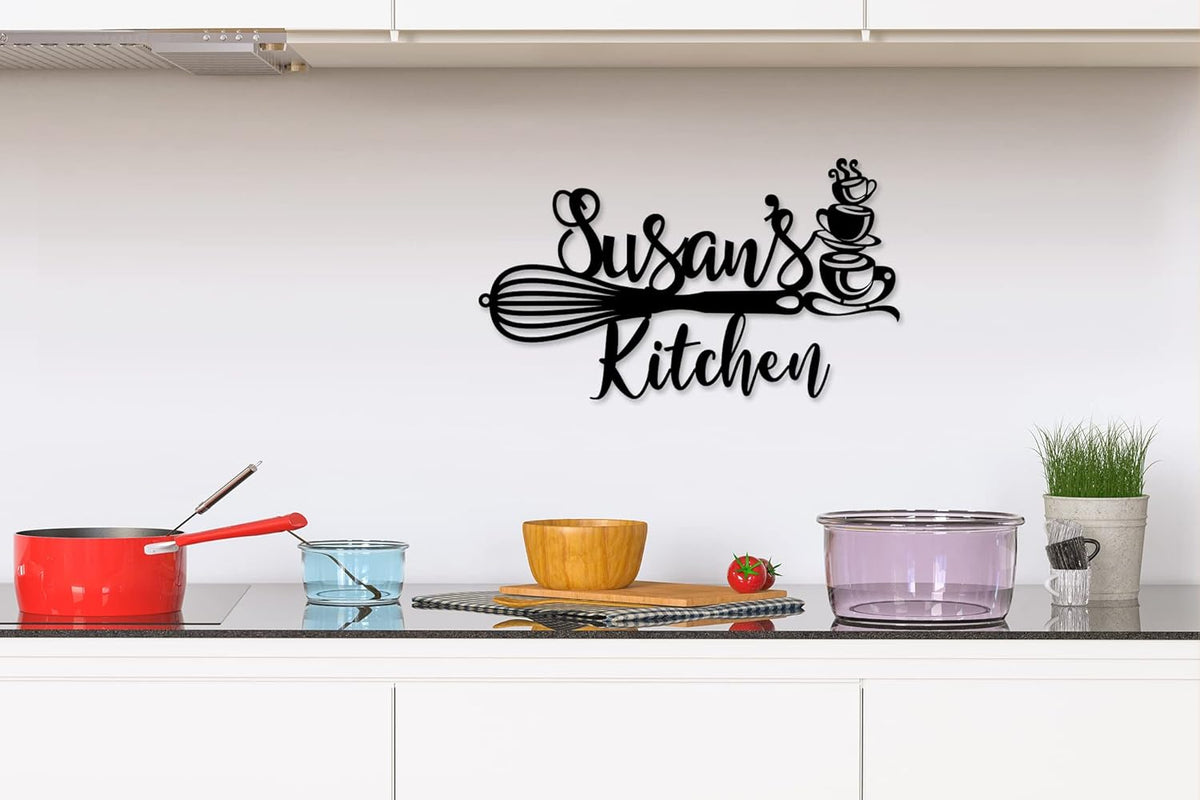 Custom Kitchen Name Sign, Personalized Kitchen Metal Sign, Kitchen Art Wall Decor, Kitchen Signs