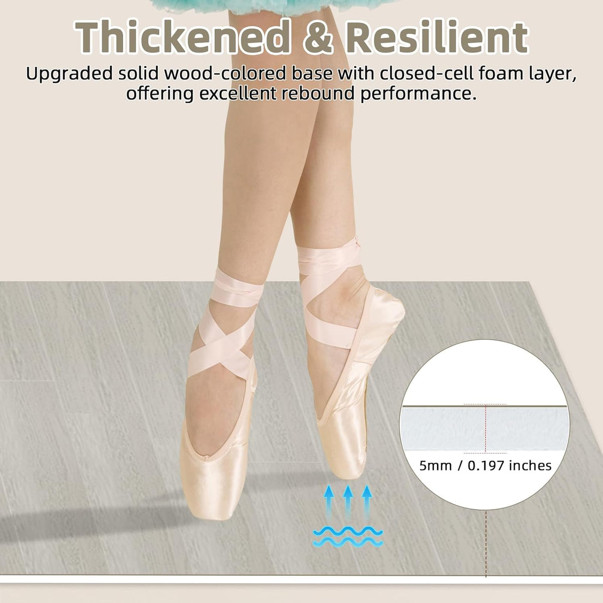Dance Floor Mat Non-Slip with Shoulder Strap Portable and Dance Resistance Band, Dance Floor for