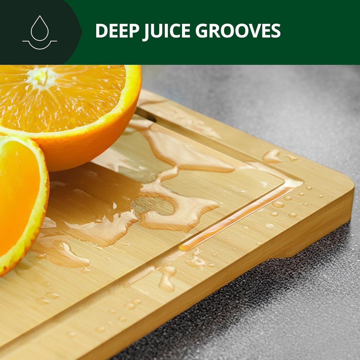 ROYAL CRAFT WOOD Wooden Cutting Boards for Kitchen Meal Prep & Serving - Bamboo Wood Serving Board