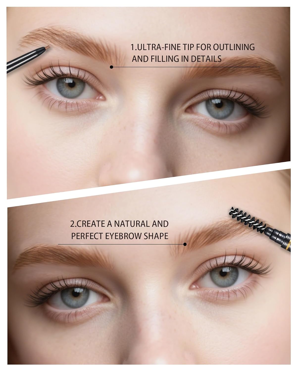 Light Brown Eye Brow Pencils for Women, 6Pcs Waterproof Eyebrow Pencil, 1.5mm Micro-Fine Tip &