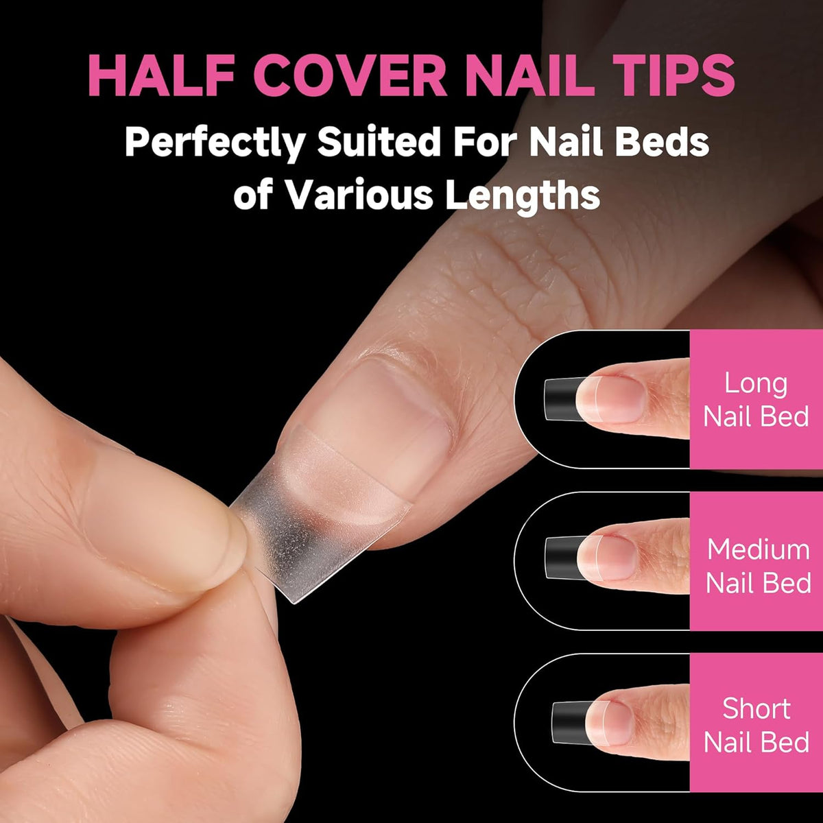 UNA GELLA Short Coffin Fake Nails 504Pcs Half Cover Matte Nail Tips Extra Short Coffin Gel Nail