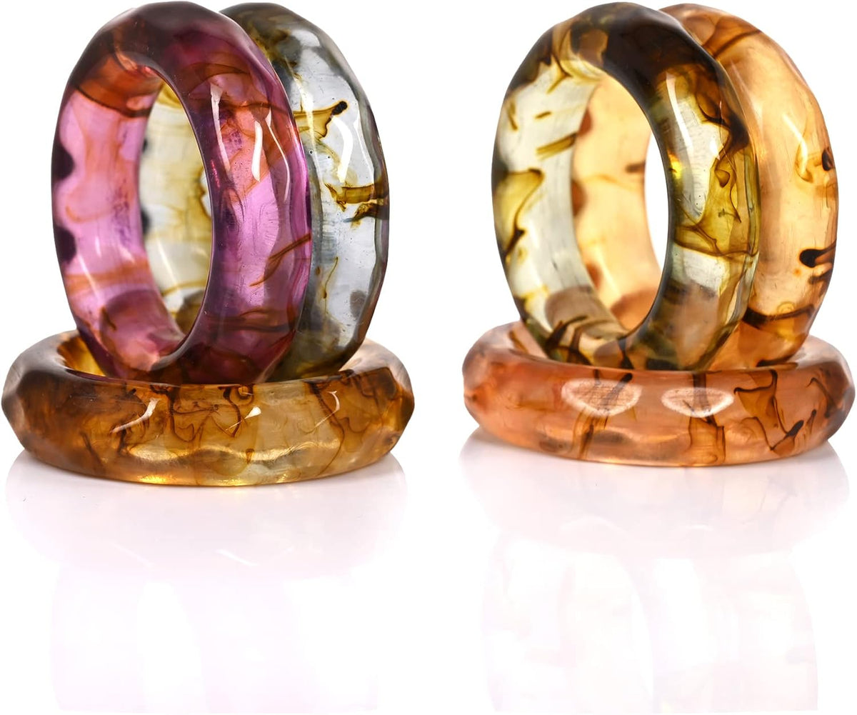 Epoxy Resin Napkin Holders for Cloth Napkins Set of 12 - Decorative Napkin Holders for Weddings